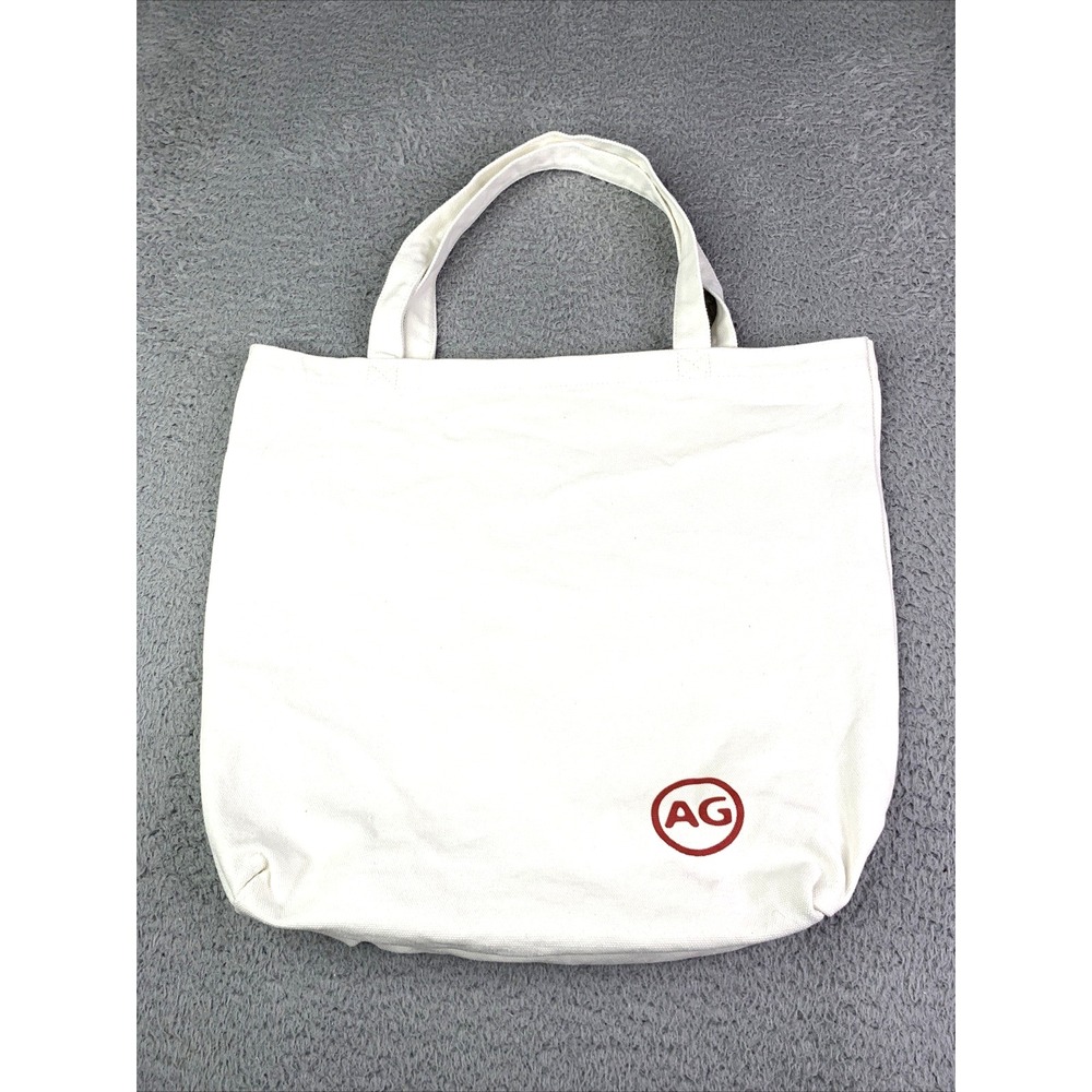 AG Adriano Goldschmied Tote Shopping Bag White 100% Cotton